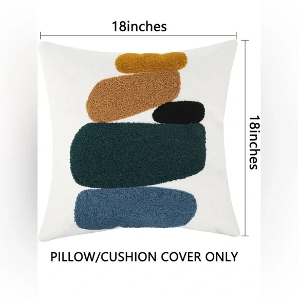 18x18 Set of 2 Abstract Multicolor Throw Pillow. Inserts Not Included. - Picture 2 of 6